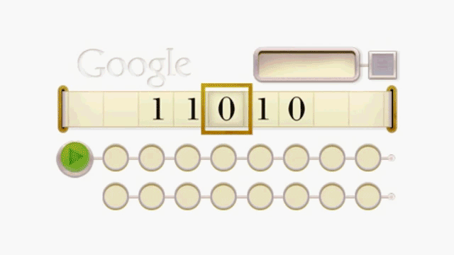 图灵机：2012年，谷歌为图灵诞辰100周年推出的纪念小游戏