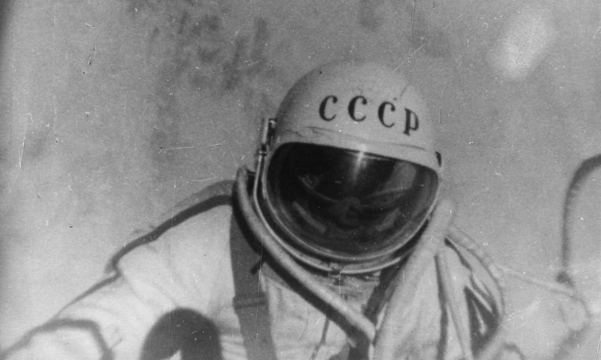 8th August 1965: A still from a documentary film 'The Man Walking In Space', which followed Russian astronaut Alexei Arkhipovich Leonov on his famous orbit in the spacecraft Voskhod 2. On 18th March 1965, Leonov left the spacecraft for ten minutes to become the first man ever to walk in space. (Photo by Central Press/Getty Images)